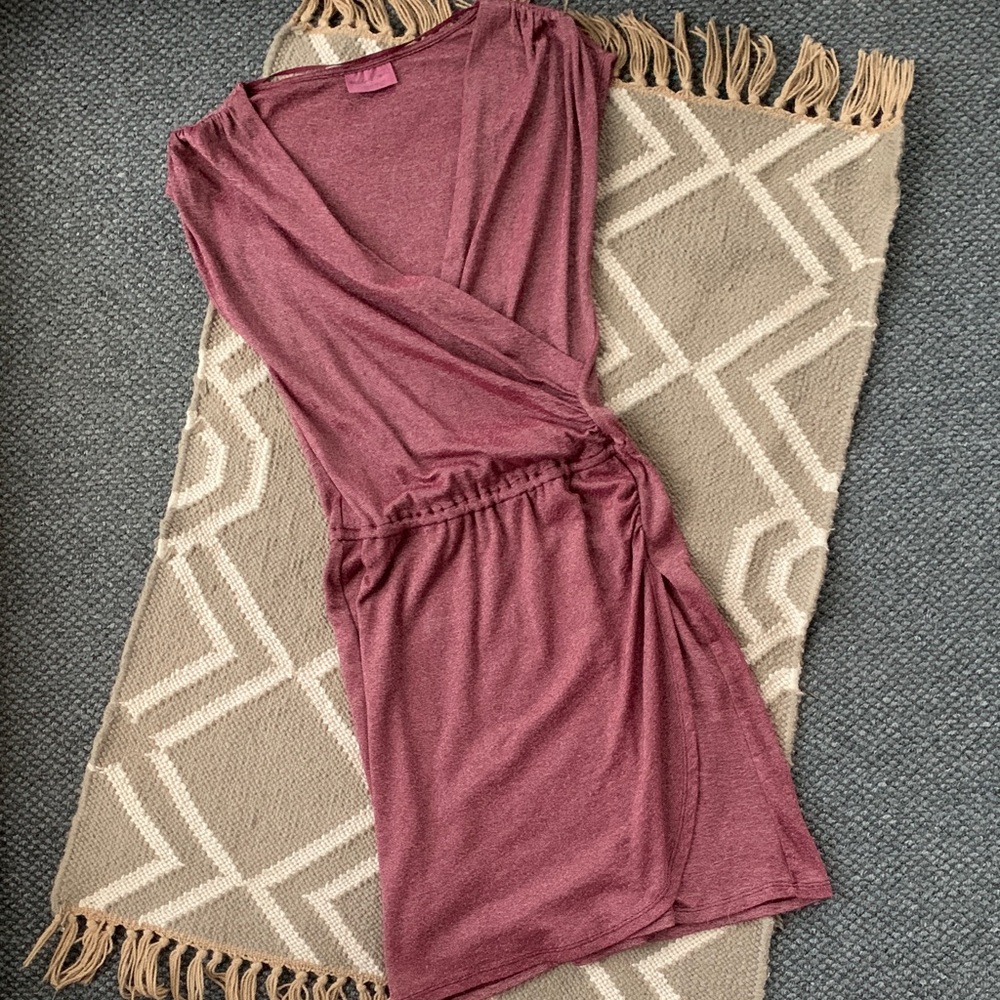 Michael Stars Shimmer Burgundy Wrap Dress